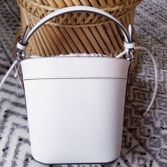 kate spade Bags Kate Spade Optic White Small Bucket Crossbody Bag